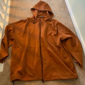 Zara Man Burnt Orange Rust oversized hoodie Sz L